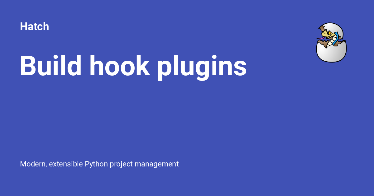 Build hook plugins Hatch