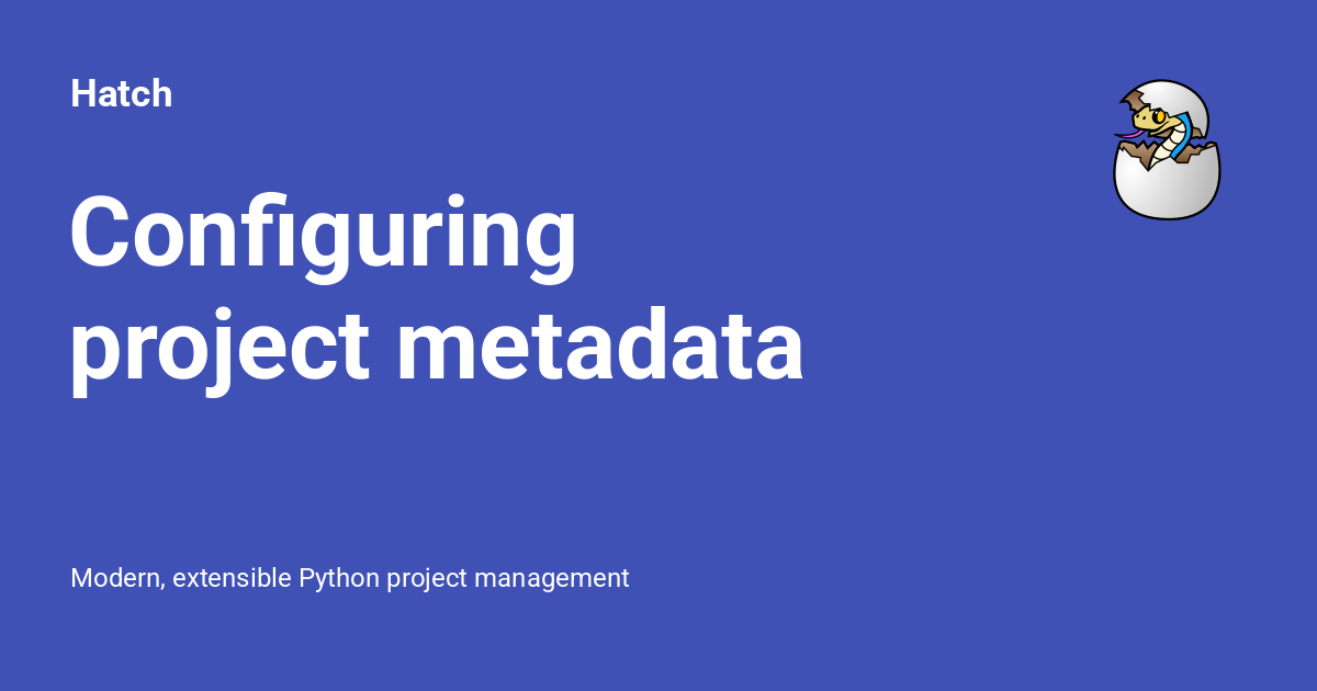 Configuring project metadata - Hatch